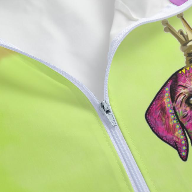 Preview: Leichte Regenjacke  Otis - Popart Hundemotiv, 100 % Polyester, Unisex, Mix, Mischling, Strassenhund